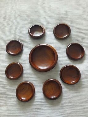 Wooden Bowls Set - Vintage 1970s Bowl